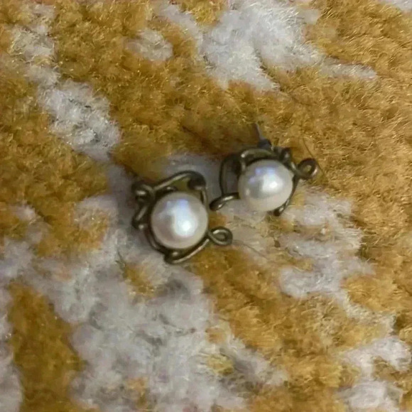 Bundle of three pair handcrafted earrings freshwater pearl and fused glass NWOT - Picture 5 of 5